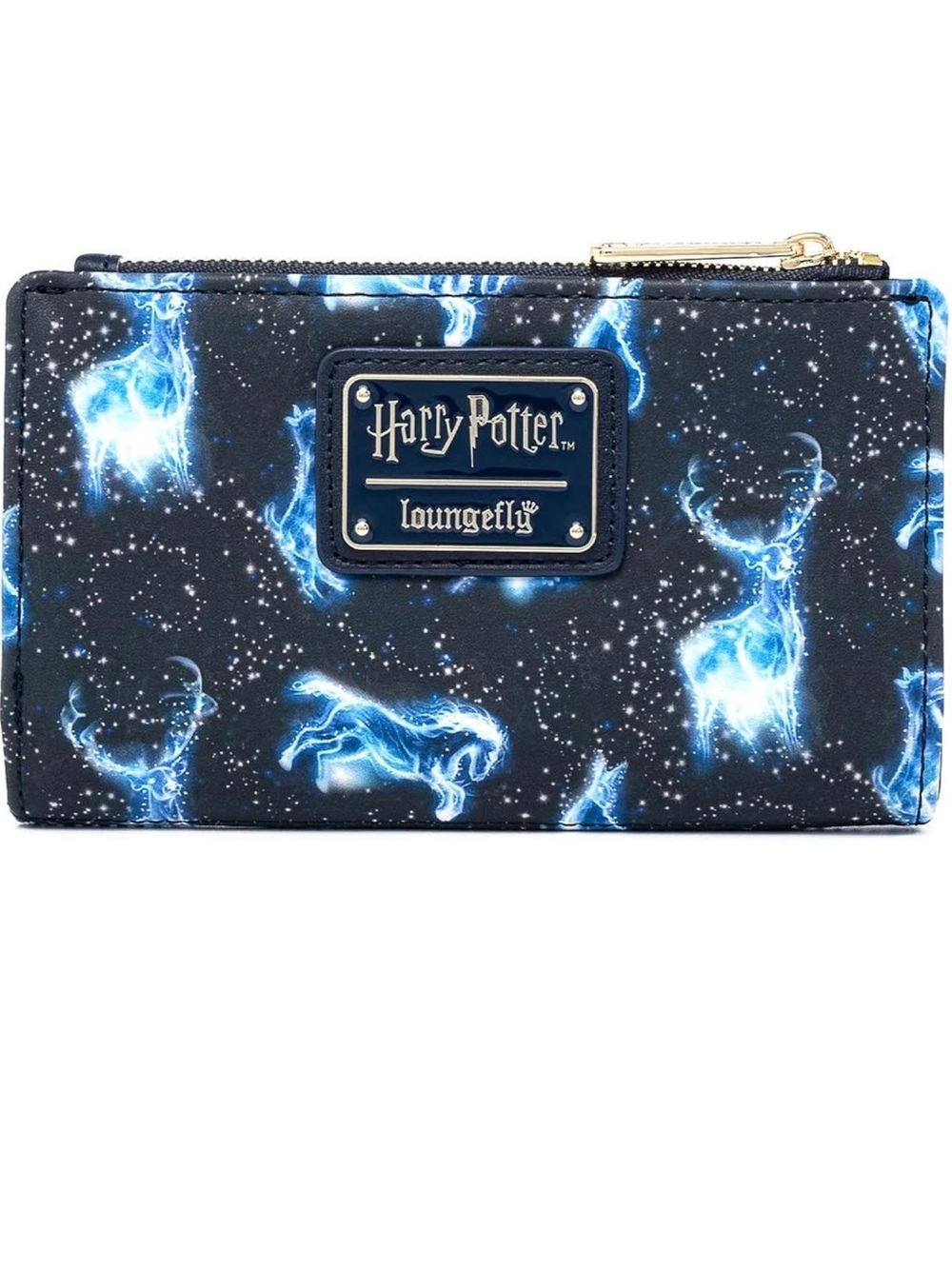 Loungefly Harry Potter Expecto Patronus Zip Wallet Navy & Blue Constellation EUC